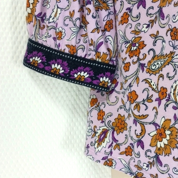 🔵BOGO FREE🔵 J. Jill Soft Pink Floral Button Down Top Sz SP - Picture 3 of 5